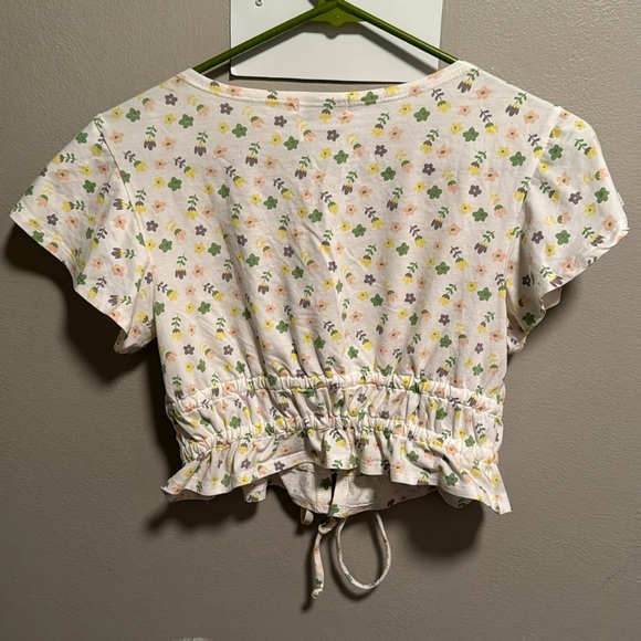Princess Poly Floral Olly Tie Front Crop Top Size 2 - Picture 6 of 6